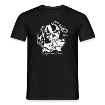Japanese Chin Portrait Hunde Hund Wilsigns - Männer T-Shirt - Schwarz - Vorne - AI Model Male 178 light (178cm)