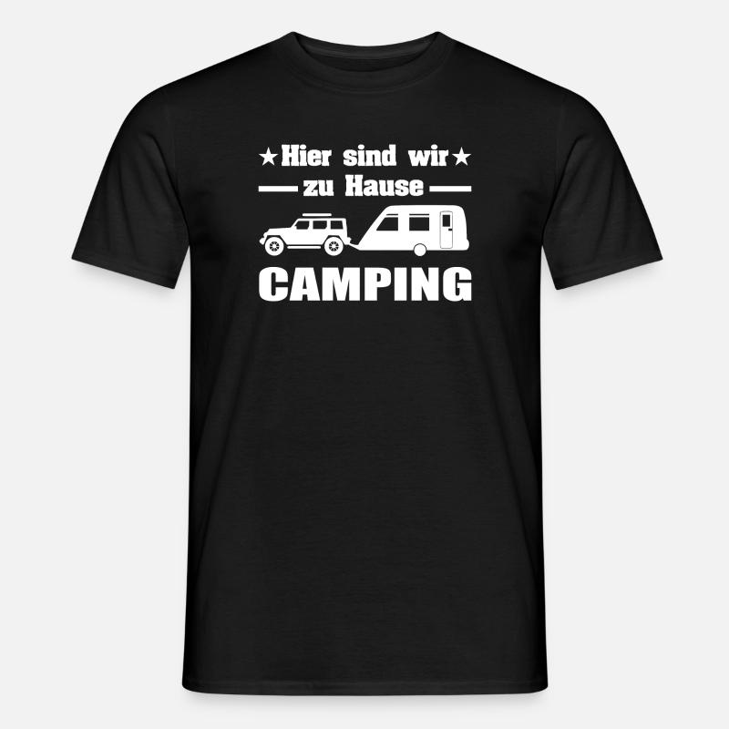 Camping - Männer T-Shirt - Schwarz