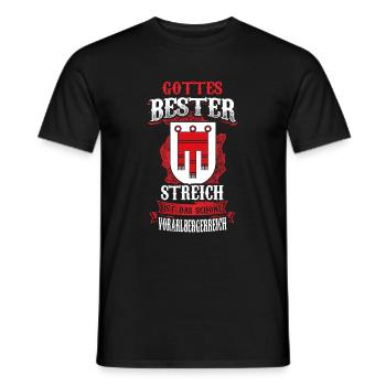 Gottes bester Streich – Vorarlberger Stolz - Männer T-Shirt - Schwarz - Vorne - AI Model Male 178 light (178cm)