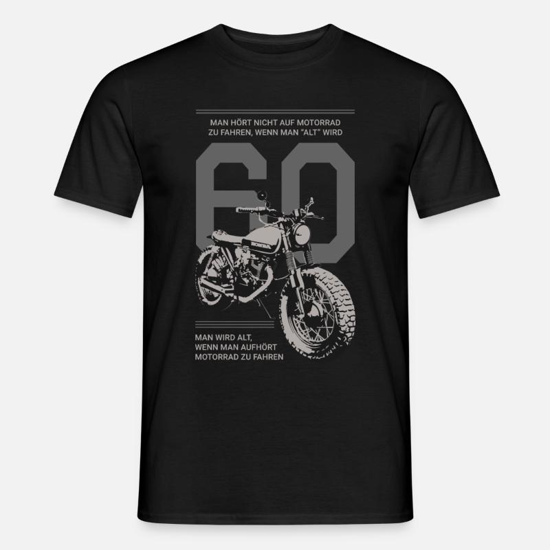 60. Geburtstag Biker Bikerin Geschenk - Männer T-Shirt - Schwarz