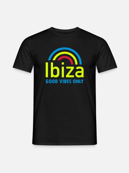 Ibiza, good vibes only (rainbow) - Men's T-Shirt - black