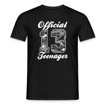 13. Geburtstag - Official Teenager Jungen Geschenk - Männer T-Shirt - Schwarz - Vorne - AI Model Male 178 light (178cm)