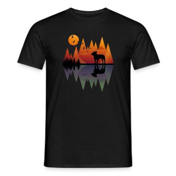 Mountain French Bulldog - Frenchie - Men's T-Shirt - black - Front - AI Model Male 178 light (178cm)