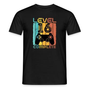 16 Jahre - 16. Geburtstag Level 16 Complete Design - Männer T-Shirt - Schwarz - Vorne - AI Model Male 178 light (178cm)