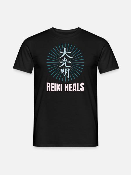 Reiki hilft | Esoterik Reikimeister Yoga Geschenk - Männer T-Shirt - Schwarz