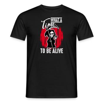 Quel moment pour être en vie - Halloween Humor - T-shirt homme - noir - Devant - AI Model Male 178 light (178cm)