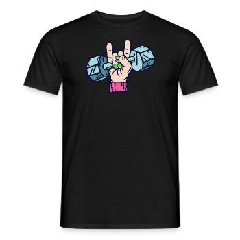 Gym Rocks/Rockin' im Fitnessstudio - Männer T-Shirt - Schwarz - Vorne - AI Model Male 178 light (178cm)