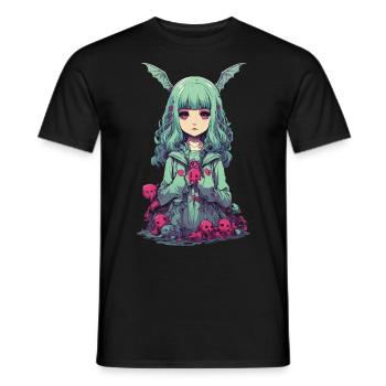 Goth Pastel démon kawaii gothique Anime fille - T-shirt homme - noir - Devant - AI Model Male 178 light (178cm)