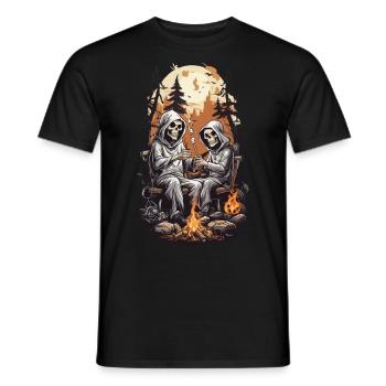 Fête d’Halloween de cricket de squelettes drôles - T-shirt homme - noir - Devant - AI Model Male 178 light (178cm)