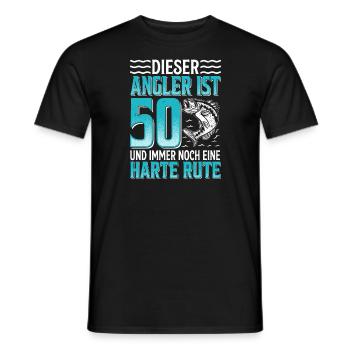 50. Angler Geburtstag Geschenkidee - Männer T-Shirt - Schwarz - Vorne - AI Model Male 178 light (178cm)