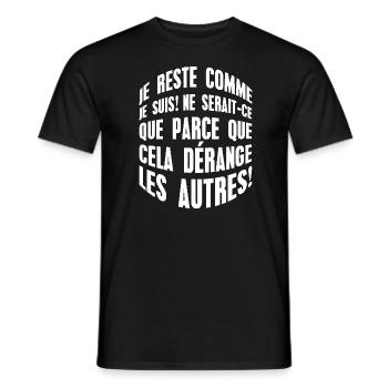 Drôle Je reste comme je suis Slogan - T-shirt homme - noir - Devant - AI Model Male 178 light (178cm)