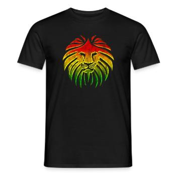 LIKE A LION, Reggae Music Löwe, Rasta Revolution, - T-shirt homme - noir - Devant - AI Model Male 178 light (178cm)