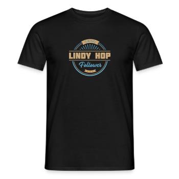 T-shirt suiveur de danse Lindy Hop I Swing dancing - T-shirt homme - noir - Devant - AI Model Male 178 light (178cm)