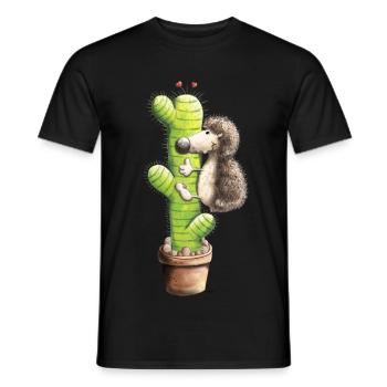 Igel in Love - Männer T-Shirt - Schwarz - Vorne - AI Model Male 178 light (178cm)