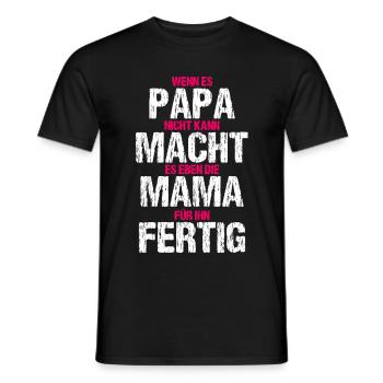 Papa Mama T-Shirt Lustige Familie - Männer T-Shirt - Schwarz - Vorne - AI Model Male 178 light (178cm)