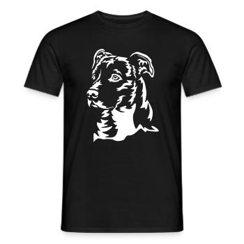 Tête de Staffordshire Terrier américain « Black Edition » - T-shirt homme - noir - Devant - AI Model Male 178 light (178cm)