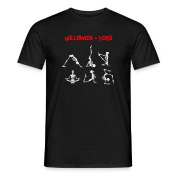 Yoga auch an Halloween - Männer T-Shirt - Schwarz - Vorne - AI Model Male 178 light (178cm)