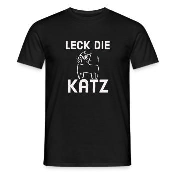 Leck die Katz - Männer T-Shirt - Schwarz - Vorne - AI Model Male 178 light (178cm)