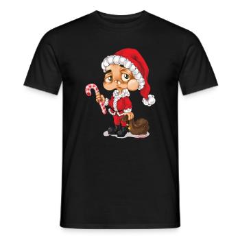 Weihnachtsmann Nikolaus Santa - Männer T-Shirt - Schwarz - Vorne - AI Model Male 178 light (178cm)