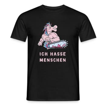 Je déteste les gens design de licorne - T-shirt homme - noir - Devant - AI Model Male 178 light (178cm)