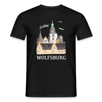 Schloss Wolfsburg, Niedersachsen - Männer T-Shirt - Schwarz - Vorne - AI Model Male 178 light (178cm)