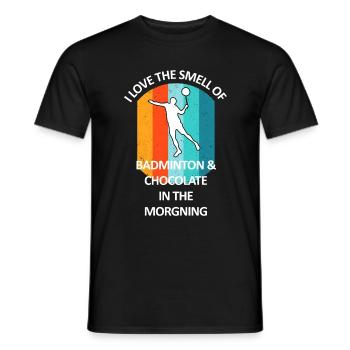 Badminton Federball Badmintonspieler Schokolade - Männer T-Shirt - Schwarz - Vorne - AI Model Male 178 light (178cm)