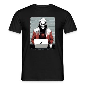 Anonymous Hacker - Männer T-Shirt - Schwarz - Vorne - AI Model Male 178 light (178cm)