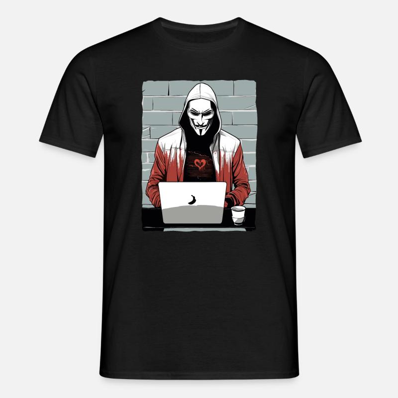 Anonymous Hacker - Männer T-Shirt - Schwarz