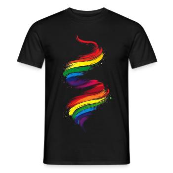 Abstraktes Regenbogen Pride Tornado Design - Lebendig - Männer T-Shirt - Schwarz - Vorne - AI Model Male 178 light (178cm)