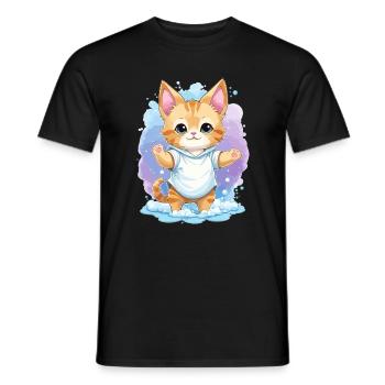 Cute Baby Cat - Men's T-Shirt - black - Front - AI Model Male 178 light (178cm)