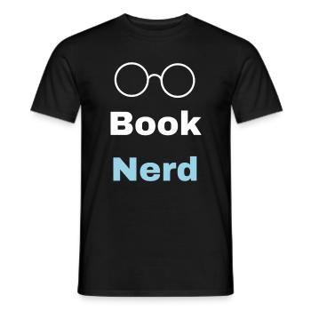 Book nerd - Men's T-Shirt - black - Front - AI Model Male 178 light (178cm)