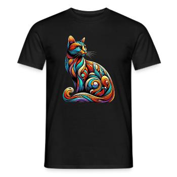 Chat - T-shirt homme - noir - Devant - AI Model Male 178 light (178cm)