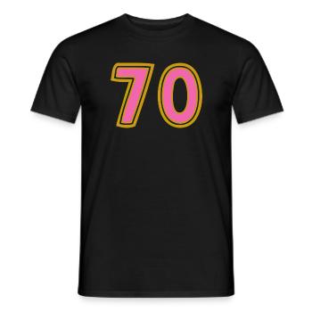 70. 70 YEARS. 70TH ANNIVERSARY. 70TH ANNIVERSARY. - Men's T-Shirt - black - Front - AI Model Male 178 light (178cm)