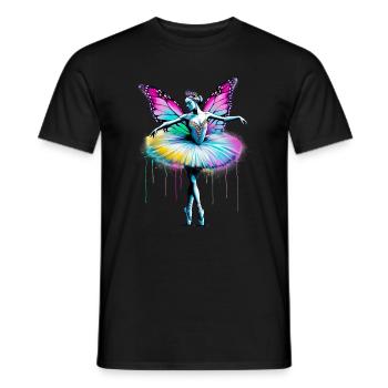 Ballerine avec des ailes de papillon papillon tutu - T-shirt homme - noir - Devant - AI Model Male 178 light (178cm)
