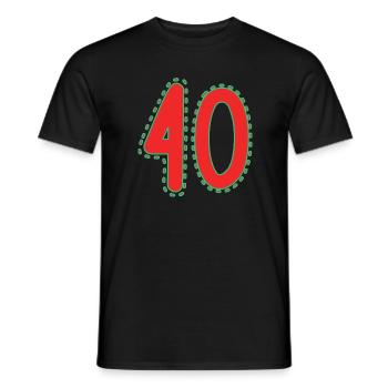 40. 40 YEARS. 40th ANNIVERSARY. 40 YEARS ANNIVERSARY. - Men's T-Shirt - black - Front - AI Model Male 178 light (178cm)