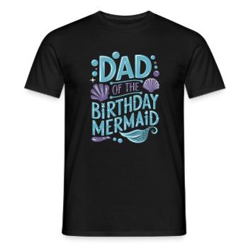 Papa de l’anniversaire de la famille de sirène Matching Party - T-shirt homme - noir - Devant - AI Model Male 178 light (178cm)
