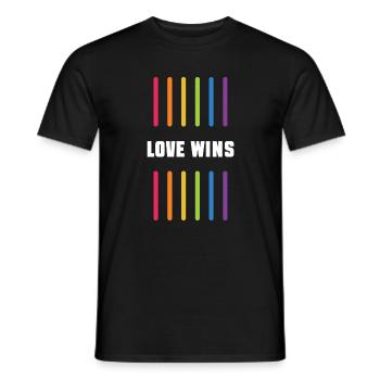 LGBT Pride Month - Love Wins - Men's T-Shirt - black - Front - AI Model Male 178 light (178cm)