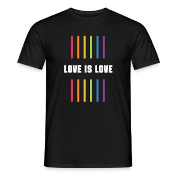 Mois de la fierté LGBT - Love is Love - T-shirt homme - noir - Devant - AI Model Male 178 light (178cm)