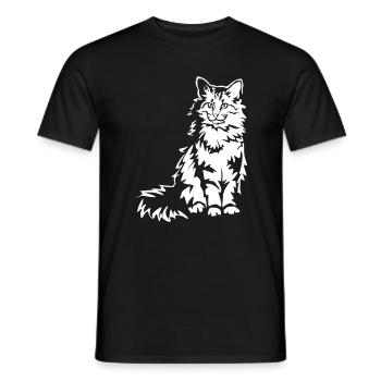 Norwegische Waldkatze "Black Edition" - Männer T-Shirt - Schwarz - Vorne - AI Model Male 178 light (178cm)