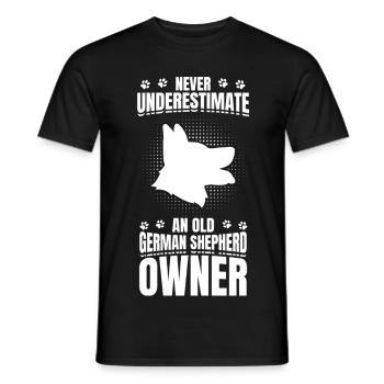 Old German Shepherd Owner - Men's T-Shirt - black - Front - AI Model Male 178 light (178cm)