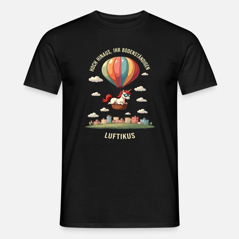 Luftikus-Einhorn - Männer T-Shirt - Schwarz