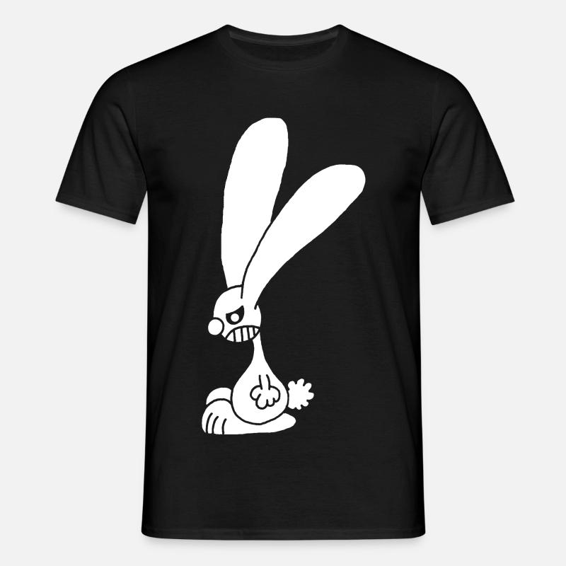 Grumpy White Rabbit - Men's T-Shirt - black