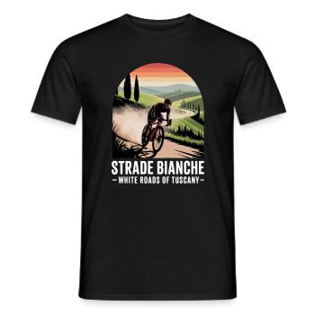 Strade Bianche Kunst Radfahren Toskana - Männer T-Shirt - Schwarz - Vorne - AI Model Male 178 light (178cm)