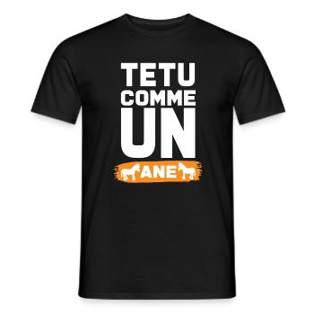 TEXT WIE EIN ESEL - Männer T-Shirt - Schwarz - Vorne - AI Model Male 178 light (178cm)