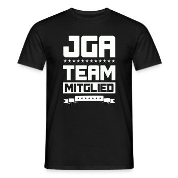 JGA TEAM MITGLIED - Männer T-Shirt - Schwarz - Vorne - AI Model Male 178 light (178cm)