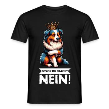 Before you ask: Australian Shepherd Aussie Aussie - Men's T-Shirt - black - Front - AI Model Male 178 light (178cm)