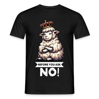 Before You Ask Sheep Sheep Shepherd Sheep Holder - Men's T-Shirt - black - Front - AI Model Male 178 light (178cm)