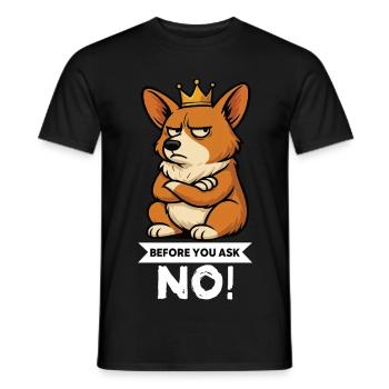 Before You Ask Corgi Corgi Welsh Corgi Corgi Dog - Men's T-Shirt - black - Front - AI Model Male 178 light (178cm)