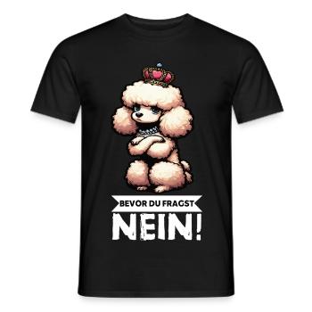 Avant de demander un Caniche Propriétaire de Caniche Chien - T-shirt homme - noir - Devant - AI Model Male 178 light (178cm)