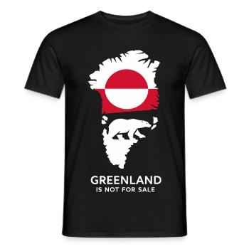 Greenland Polar Bear Flag Arctic Nature Gift - Men's T-Shirt - black - Front - AI Model Male 178 light (178cm)